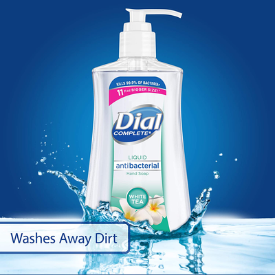 Dial Antibacterial Liquid Hand Soap, White Tea, 11 Ounce (Pack of 4), 4 Count