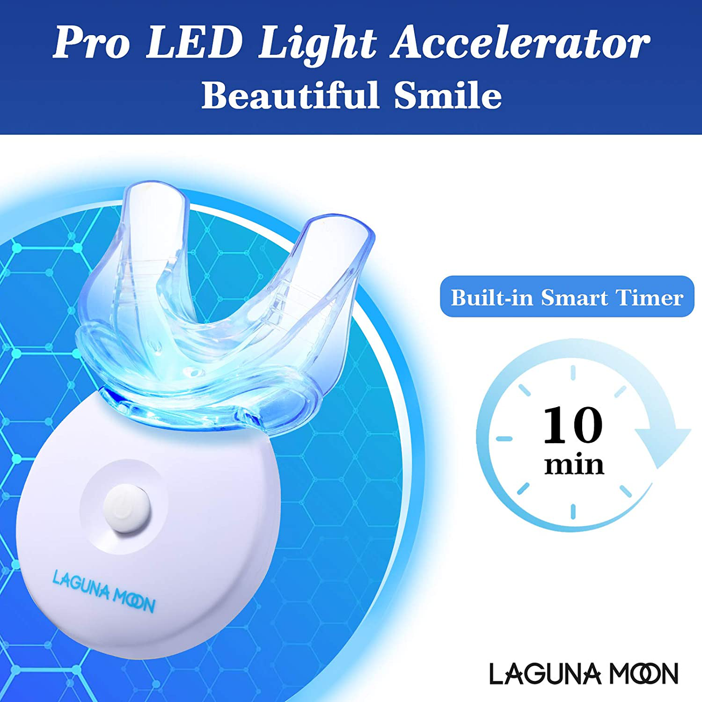 Lagunamoon teeth whitening kit, teeth whitening gel with LED light