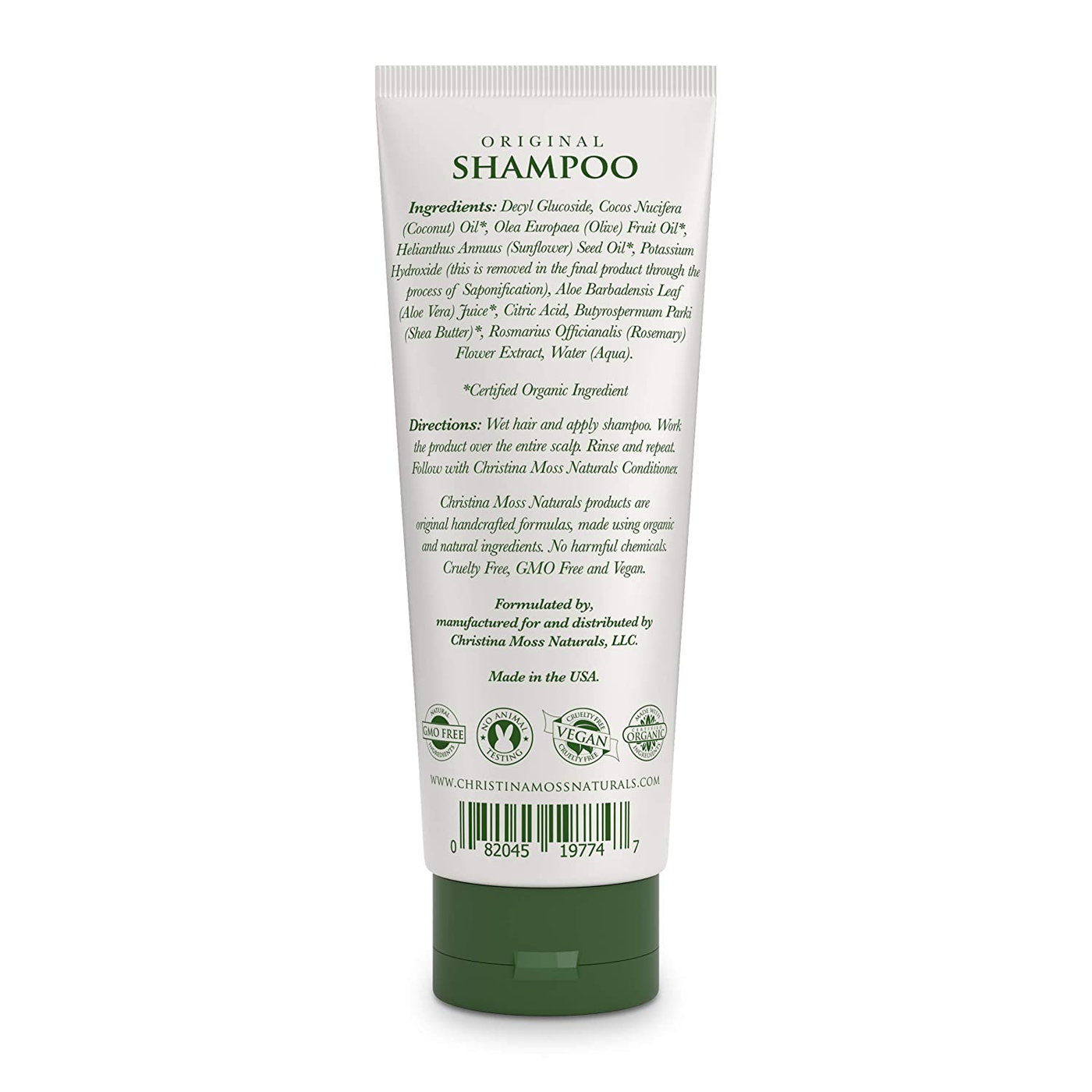 Hair Shampoo - With Organic Aloe & Essential Oils – Rich & Nourishing Ingredients for Moisturizing, Clarifying and Hydrating - Sulfate Free - Vegan – Good For Dry Hair - Dry Scalp - Oily, Curly Or Fine Hair - For Women & Men - Christina Moss Naturals