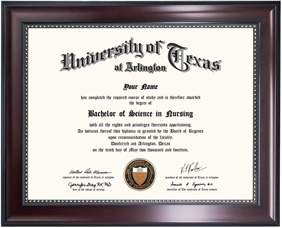 GraduationMall 8.5x11 Certificate Diploma Frame,Solid Wood & UV Protection Acrylic,Cherry Finish with Gold Trim