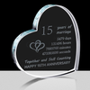 CQNET 15th Wedding Anniversary Crystal Heart Couple Engraved Glass 15 Year Valentine's Day Anniversary Birthday Gift for Him or Her (15th)