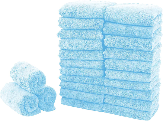 Sunny zzzZZ 24 Pack Kitchen Towels (Aquamarine, 10 x 20 Inch) - Does Not Shed Fluff - No Odor Reusable Dish Towels, Premium Dish Cloths, Super Absorbent Coral Fleece Cleaning Towels