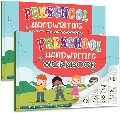 Kindergarten/Preschool Handwriting Workbook- Alphabet & Number Tracing Writing Paper with Lines, Learning Tools for Age 2/3/4/5 Year Old Kids/Boys/Girls, ABC Learning for Toddler, Homeschool Supplies