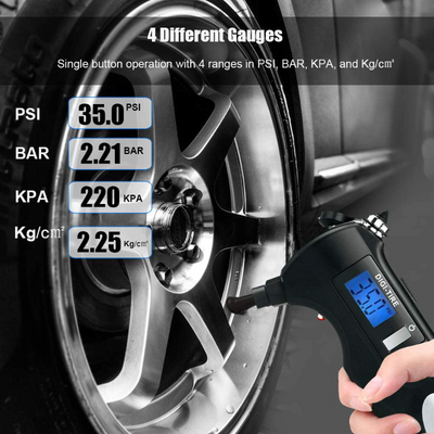 Multifunctional Digital Tire Pressure Gauge 150 PSI 4 Settings & LED