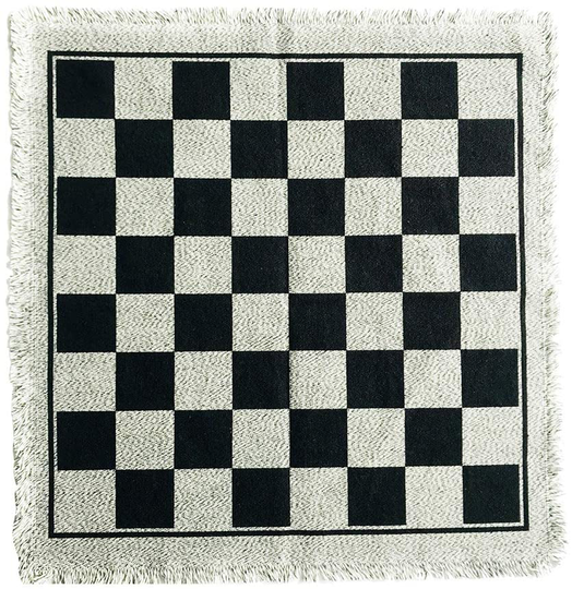 Yuanhe 3 in 1 Gaint Checker Set Including Tic Tac Toe Game with Reversible Rug, Calssic Indoor Outdoor Yard Games for Family