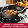 Rachael Ray KitchenTools and Gadgets Nylon Cooking Utensils / Spatula / Fish Turners - 2 Piece, Light Blue