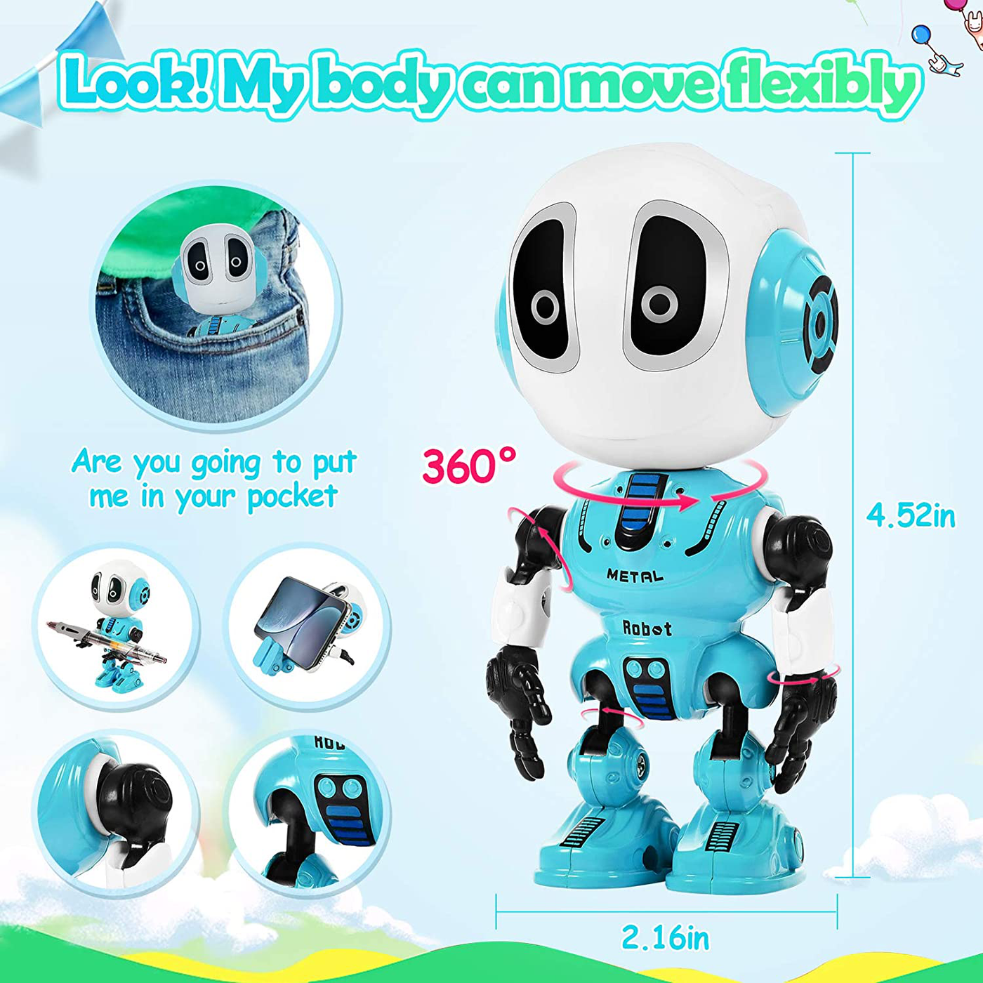 SYOKZEY Cool Toys for 3-8 Year Old Kids Robots Toys for Boys Girls Age 3-8 Fun for Kids Age 3-8 Popular Toys for 3-8 Year Old Boys Girls Toys for Kids 3-8 Yrs Stocking Stuffers for Toddlers (Green)