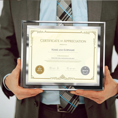 8.5 x 11 Certificate Document Frame Packs4 Diploma Glass Picture Frames for Tabletop