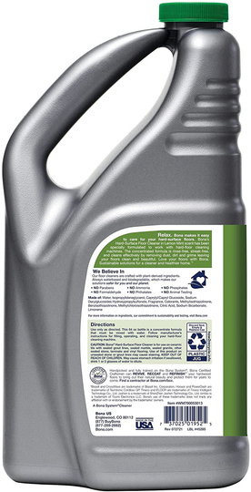 Bona Hard-Surface Floor Cleaner for Stone, Tile, Laminate, and LVT Cleaning Machine Formulation, Concentrate Refill, 64 Fl Oz