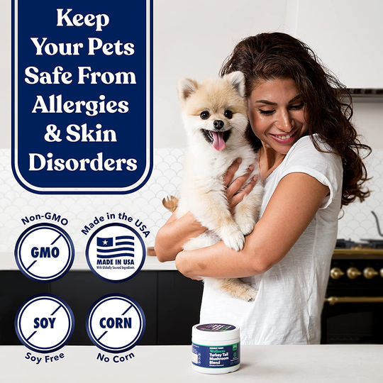 Honest Paws - Dog Turkey Tail Mushroom Blend - Made in USA - Digestive and Immunity Booster for Dogs - Shiitake, Reishi, Maitake Mushroom Extract Formula - No Filler, No Additives (1.5 oz)