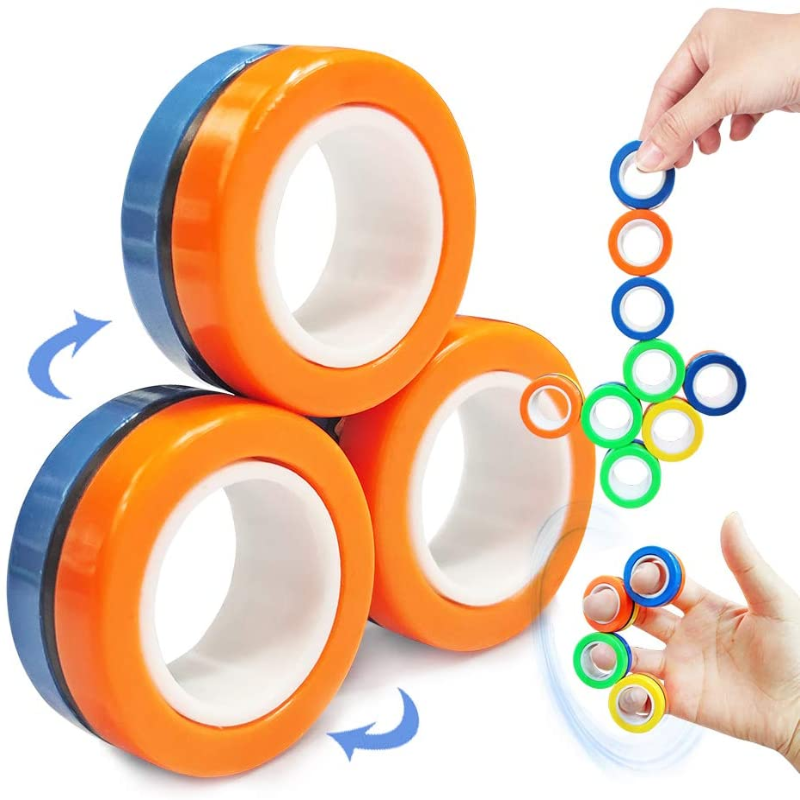 Set of 3 Magnetic Rings Fidget Spinner Game