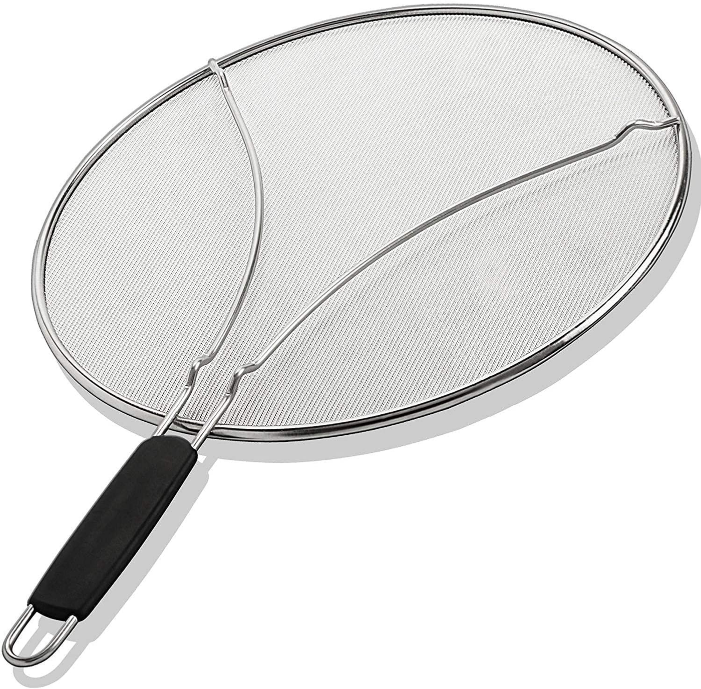 Grease Splatter Screen for Frying Pan 9.5" - Stops 99% of Hot Oil Splash - Protects Skin from Burns - Splatter Guard for Cooking - Iron Skillet Lid Keeps Kitchen Clean - Stainless Steel