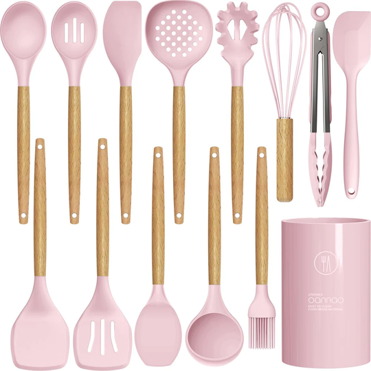 14 Piece Silicone Cooking Utensils Kitchen Utensil Set