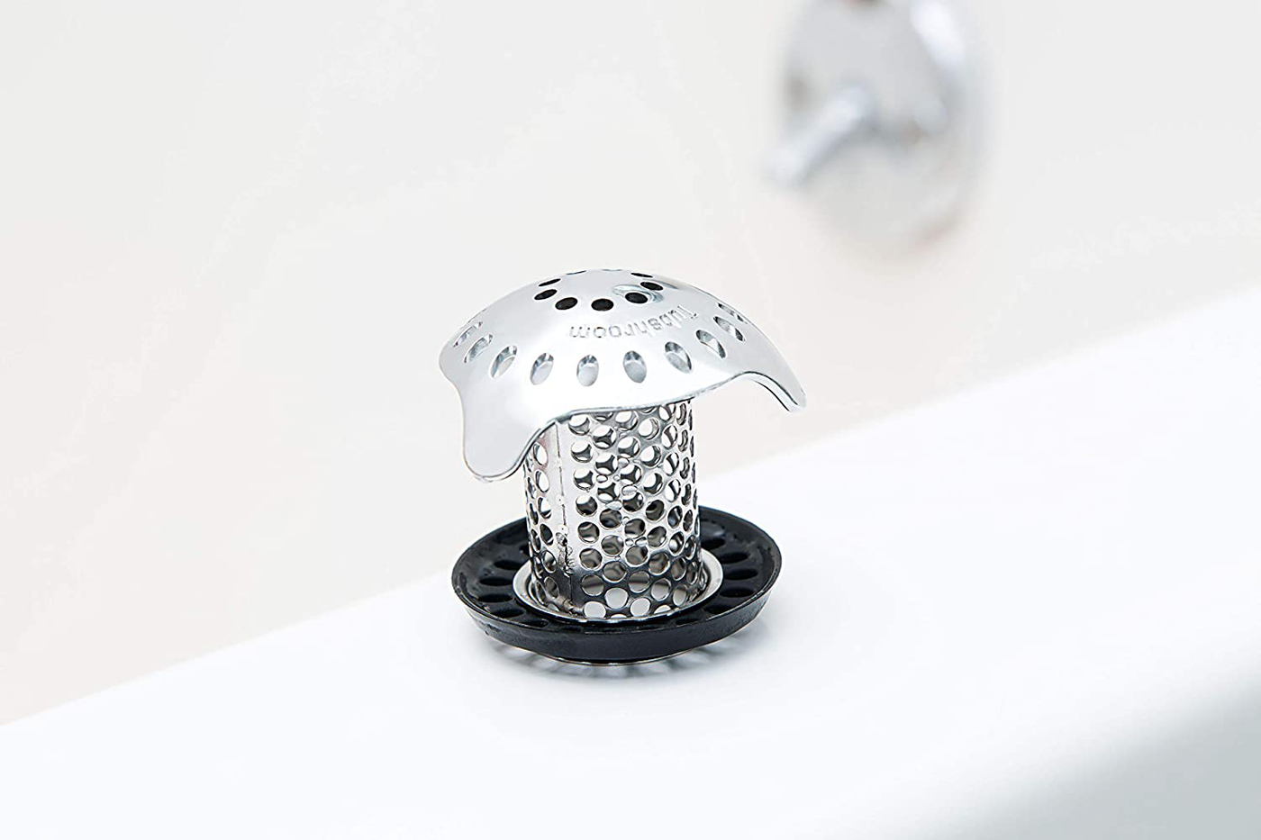 TubShroom Ultra Revolutionary Bath Tub Drain Protector Hair Catcher/Strainer/Snare, Stainless Steel