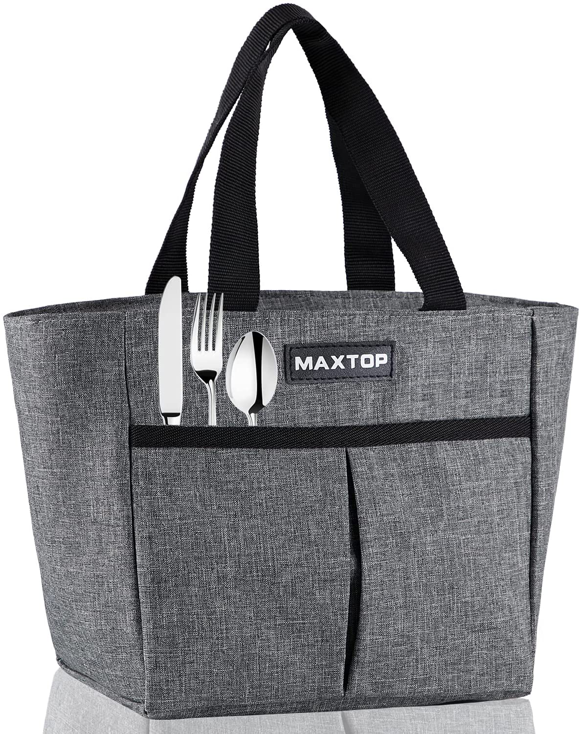 MAXTOP Lunch Bags for Women,Insulated Thermal Lunch Tote Bag,Lunch Box with Front Pocket for Office Work Picnic Shopping (Light Blue, Small)