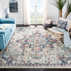 Safavieh Madison Collection MAD473K Boho Chic Medallion Distressed Non-Shedding Stain Resistant Living Room Bedroom Area Rug, 6'7" x 6'7" Square, Teal / Navy