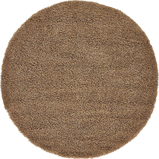 Unique Loom Solo Solid Shag Collection Area Modern Plush Rug Lush & Soft, 6' 0 x 6' 0, Cocoa