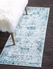 Unique Loom Sofia Collection Area Traditional Vintage Rug, French Inspired Perfect for All Home Décor, 2' 0 x 9' 10 Runner, Light Blue/Navy Blue