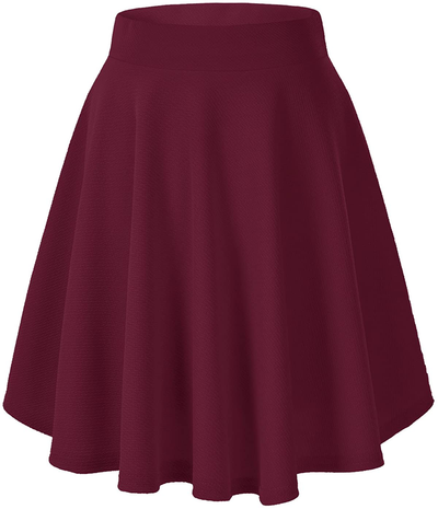 Urban CoCo Women's Basic Versatile Stretchy Flared Casual Mini Skater Skirt