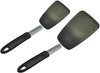 Unicook 2 Pack Flexible Silicone Spatula, Turner, 600F Heat Resistant, Ideal for Flipping Eggs, Burgers, Crepes and More, Black