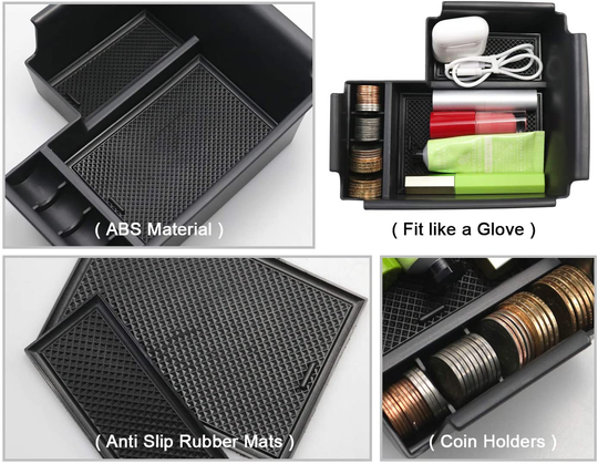 Center Console Accessory Organizer for 2020 2021 Forte, ABS Material Armrest Box Insert Tray Glove Secondary Storage Box