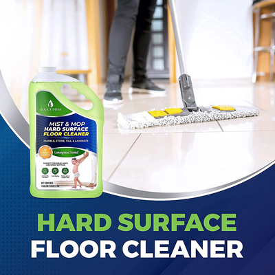 Hard Surface Floor Cleaner Solution - Ready-To-Use - Spray Mop Liquid for Marble, Stone, Granite, Tile, Vinyl, Laminate, Linoleum - Lemongrass, 1 Gallon Bottle