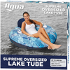 Aqua LEISURE Supreme Lake Tube, Pool Tube, Luxury Fabric, Suntanner Lake Tube, Adult Pool Chair Float, Heavy Duty, Blue/White Fern, AZL20341