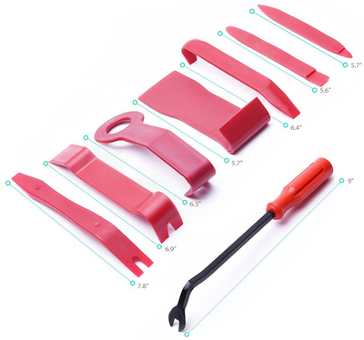 MICTUNING 8PCS Auto Trim Removal Tool Set for Car Audio Dash Door Panel Window Molding Fastener Remover Tool Kit