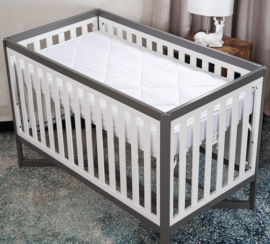 MAXI Fitted PortaCrib Down Alternative Mattress Pad - 100% Cotton, 300 Thread Count (Porta Crib)