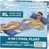 Aqua 4-in-1 Monterey Hammock Supreme XL (Longer/Wider), Resort Ultra Soft Fabric, Multi-Purpose Adult Pool Float (Saddle, Lounge Chair, Hammock, Drifter), Water Hammock, Orchid Blue