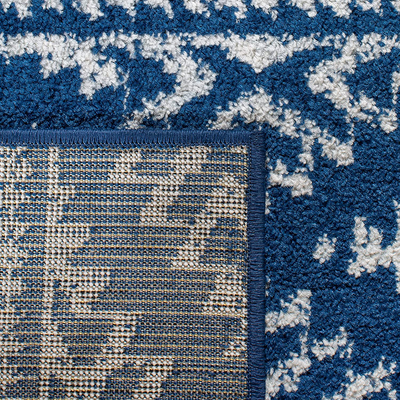Safavieh Tulum Collection TUL272N Moroccan Boho Tribal Non-Shedding Stain Resistant Living Room Bedroom Runner, 2' x 13' , Navy / Ivory