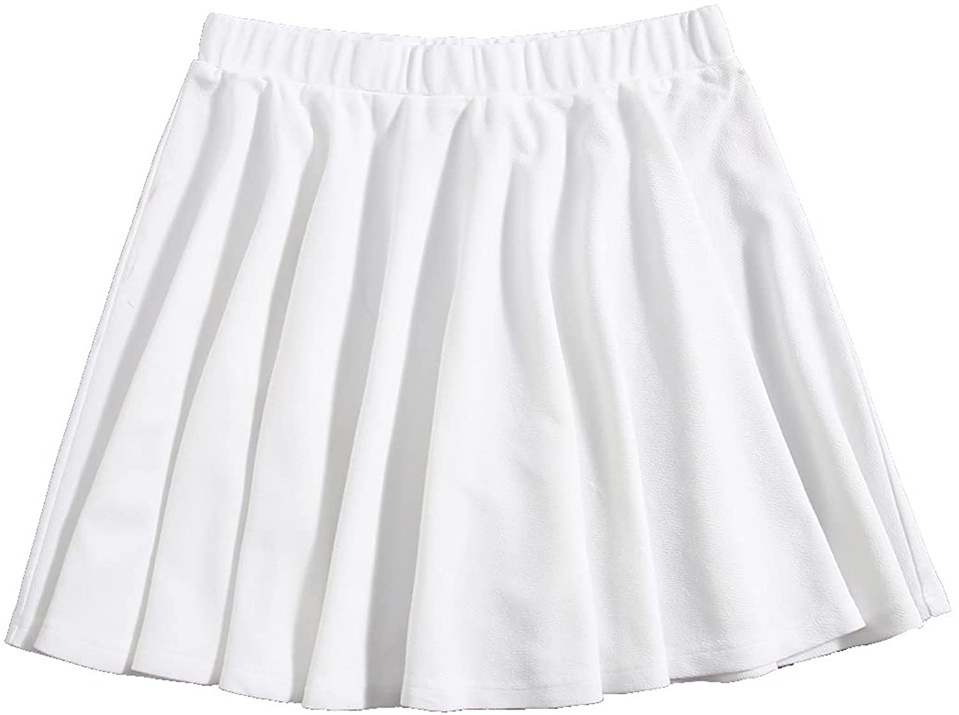 SOLY HUX Women's Plus Size Elastic Waist Flared Casual Mini Skater Skirt