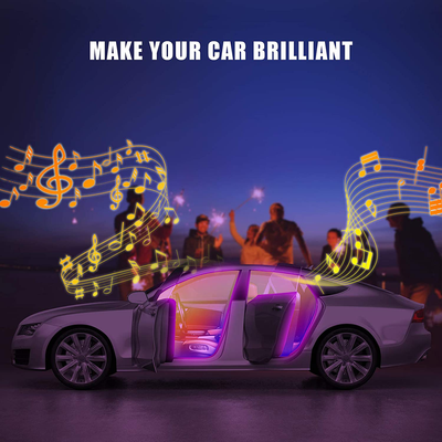 Car LED Lights, CT Capetronix Interior Car LED Lights APP Control Music Sync, Multi Color Car Accessories with USB Port,4 Pcs 48 LEDs…