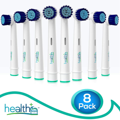 Compatible with Oral-B Electric Toothbrush Sensitive Replacement Head Generic - 8-Pack | Gentle-Action Tooth Brush Heads with Dupont Bristles