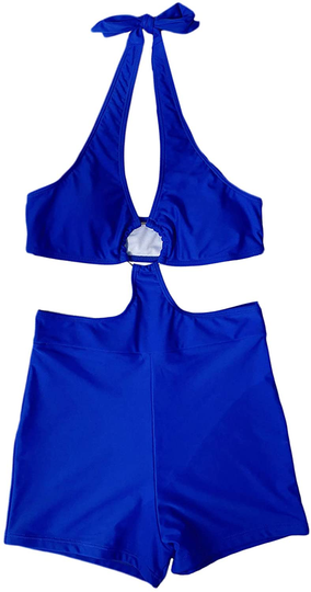 SheIn Women's One Piece Swimsuit Cut Out Halter Backless High Waisted Bathing Suit