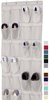 Gorilla Grip Large 24 Pocket Shoe Organizer, Breathable Mesh, Holds Up to 40 Pounds, Sturdy Hooks, Space Saving, Over Door, Storage Rack Hangs on Closets for Shoes, Sneakers or Home Accessories, Linen