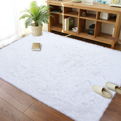 Merelax Soft Modern Indoor Large Shaggy Rug for Bedroom Livingroom Dorm Kids Room Home Decorative, Non-Slip Plush Fluffy Furry Fur Area Rugs Comfy Nursery Accent Floor Carpet 5x8 Feet, White