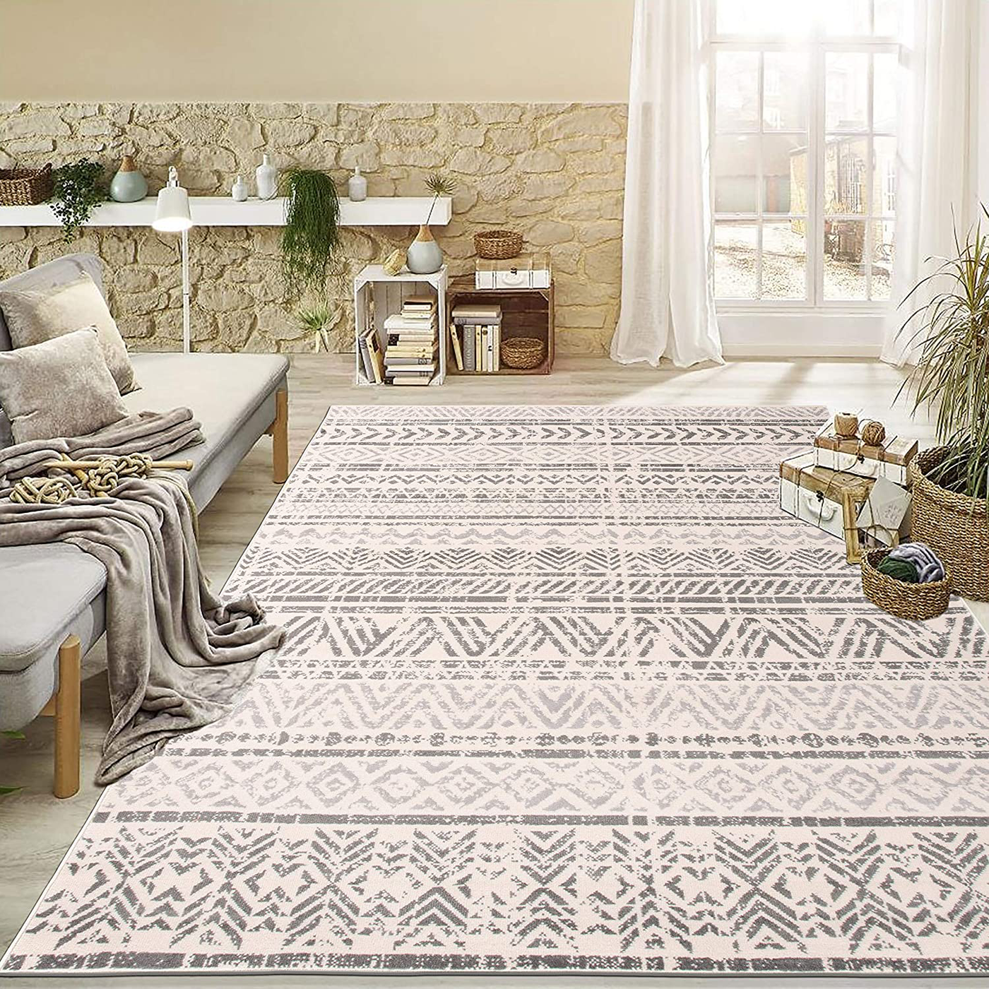 Rugshop Geometric Bohemian Design Area Rug 2' x 3' Multi