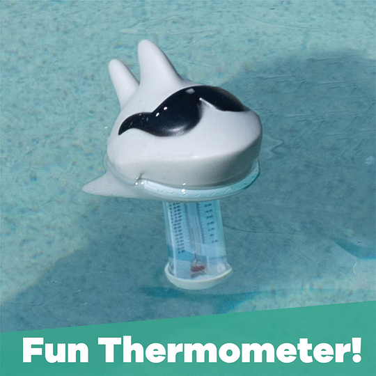 GAME 2700 Shark Spa and Pool Thermometer, Shatter-Resistant Casing Tether Included, Fahrenheit and Celsius, 9-in height x 3-1/2-in diameter