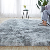 Soft Warm Indoor Fluffy 6x9 Area Rugs for Kids Play, Luxury Shag Rug Faux Fur Non-Slip Floor Carpet for Bedroom Living Room Kitchen Nursery Pure Grey