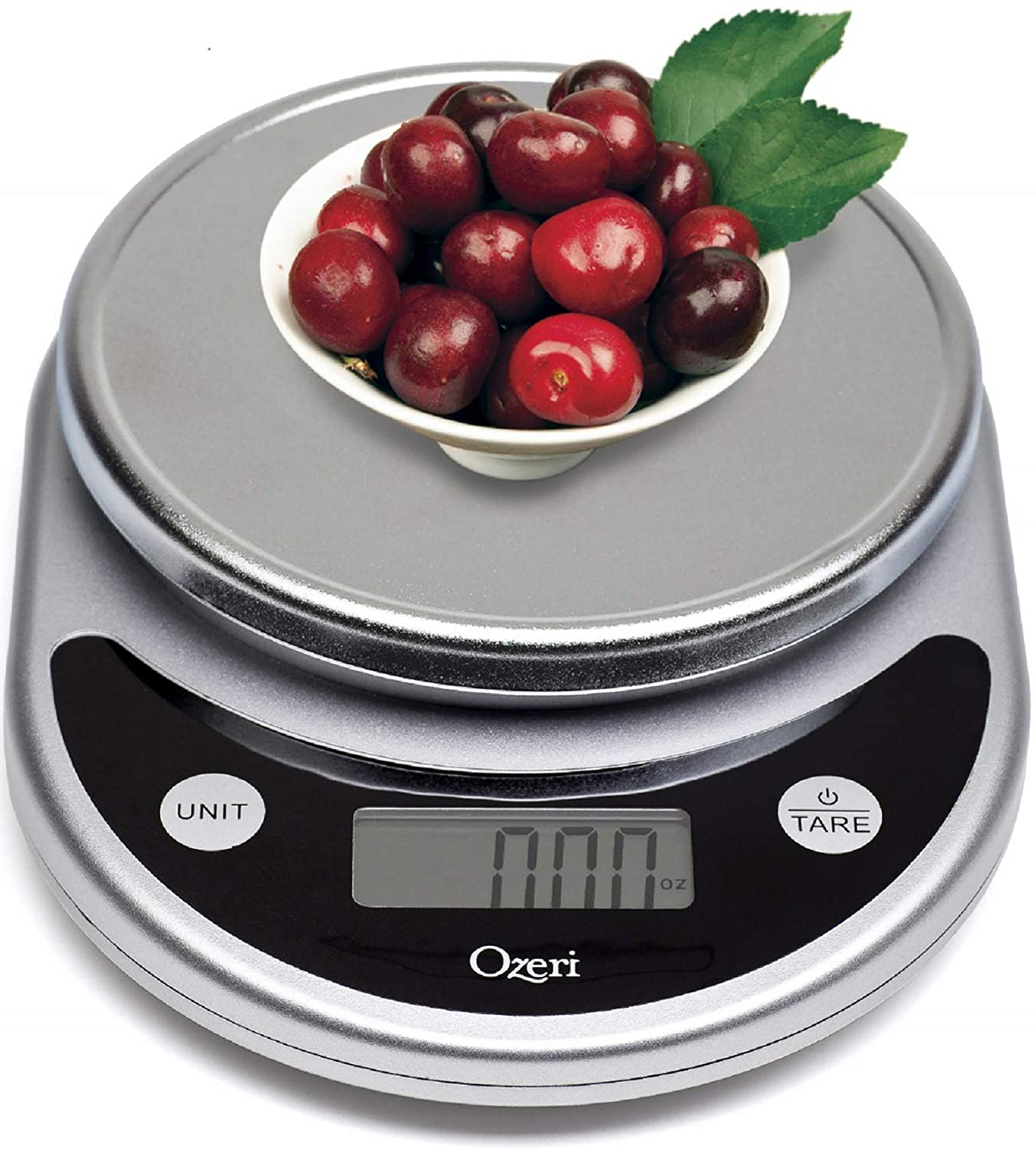 Ozeri ZK14-AB Pronto Digital Multifunction Kitchen and Food Scale, Standard, Silver On Black