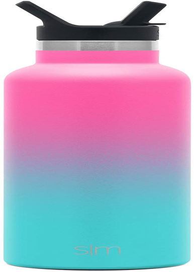 Simple Modern Insulated Water Bottle with Straw Lid Reusable Ascent Narrow Mouth Stainless Steel Thermos Flask, 24oz Straw Lid, Winter White