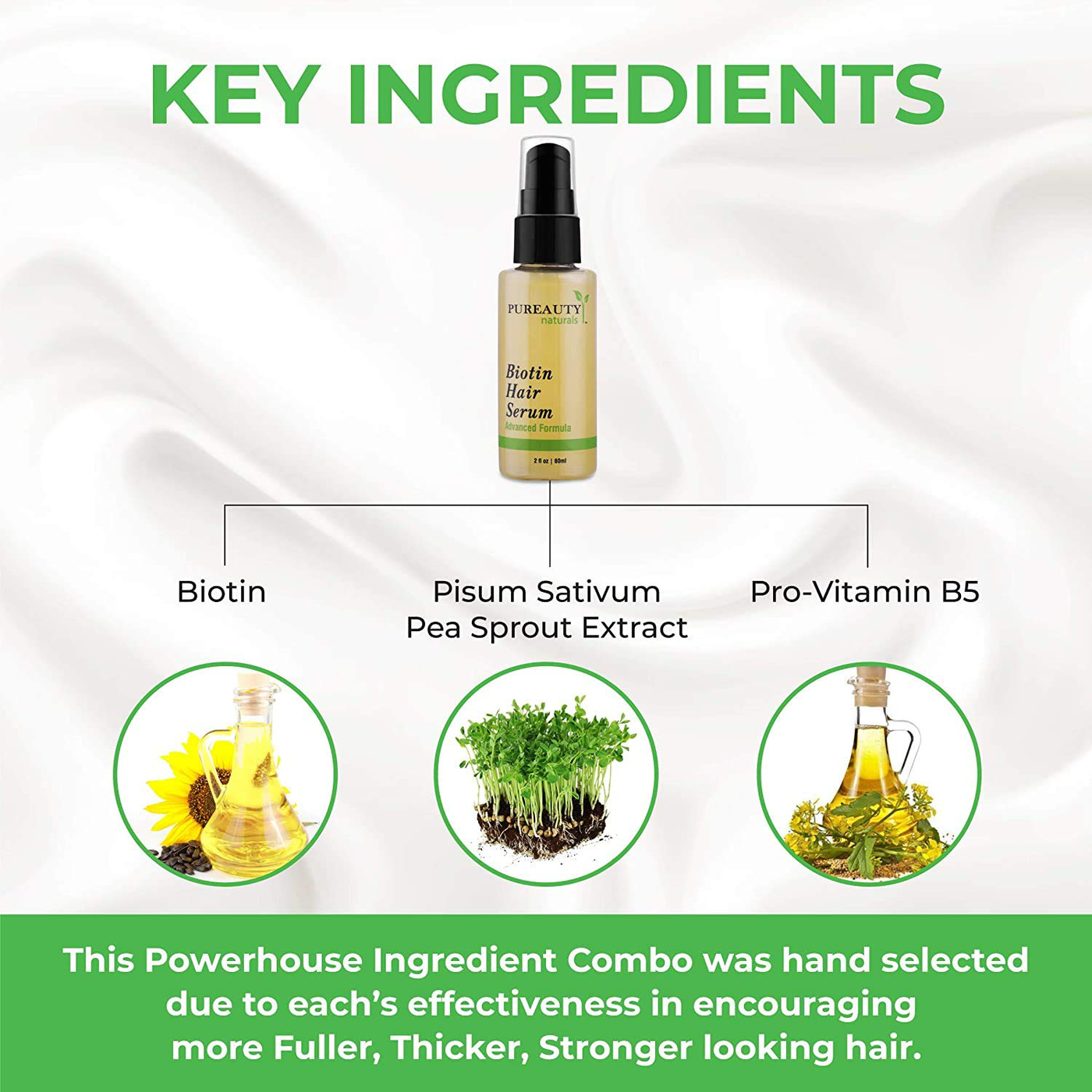 Biotin Hair Growth Serum Advanced Topical Formula To Help Grow Healthy, Strong Hair Suitable for Men and Women of All Hair Types Hair Loss Support By Pureauty Naturals