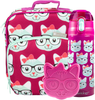 Bentology Lunch Box Set for Kids - Girls Insulated Lunchbox Tote, Water Bottle, and Ice Pack - 3 Pieces - Kitty