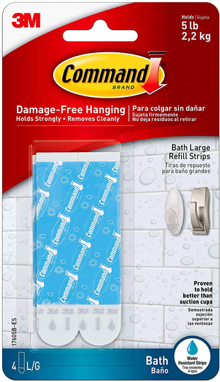Command Bath Large Water-Resistant Adhesive Refill Strips