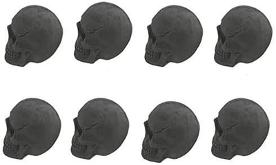 Vinyl Etchings 8pcs Imitated Human Skull Gas Log for Indoor or Outdoor Fireplaces, Fire Pits Halloween Decor