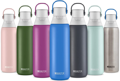 Brita Stainless Steel Water Filter Bottle, Stainless Steel, 20 Ounce, 1 Count