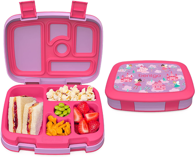 Bentgo Kids Prints Leak-Proof, 5-Compartment Bento-Style Kids Lunch Box - Ideal Portion Sizes for Ages 3 to 7 - BPA-Free, Dishwasher Safe, Food-Safe Materials - 2021 Collection (Fairies)