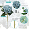 Felice Arts Artificial Silk Flowers California Fake Beautiful Hydrangea Bouquet Flower for Home Wedding Decor,Pack of 3 (Blue)