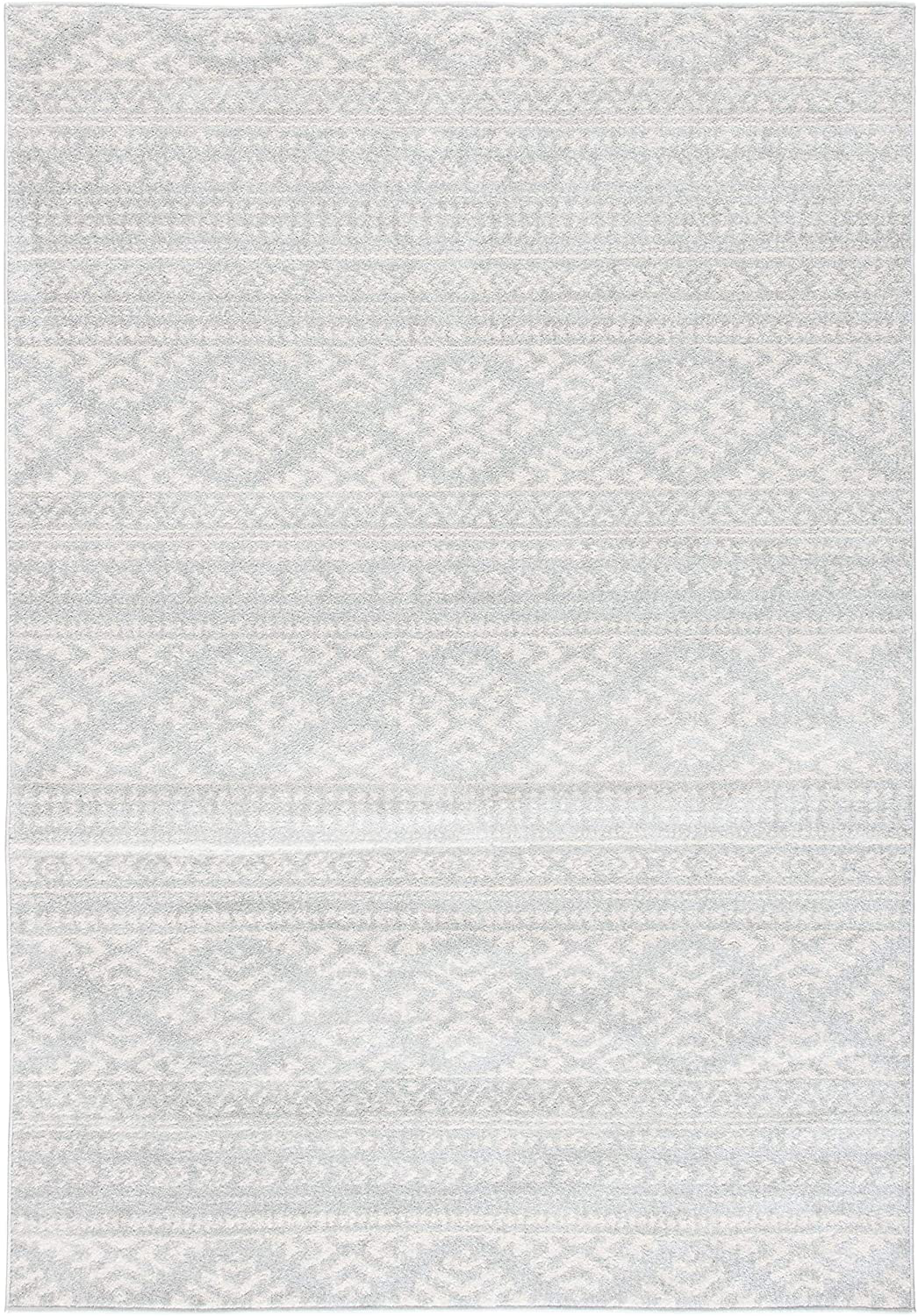 Safavieh Tulum Collection TUL272F Moroccan Boho Tribal Non-Shedding Stain Resistant Living Room Bedroom Area Rug, 2' x 5', Light Grey / Ivory